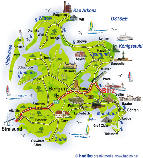 Inselkarte Rügen